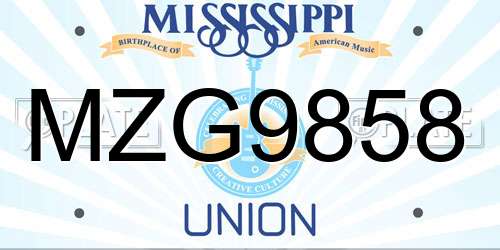 MZG9858 Mississippi License Plate