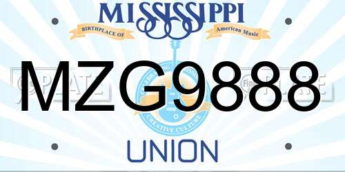 MZG9888 Mississippi License Plate