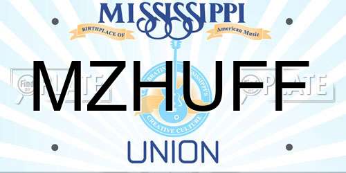 MZHUFF Mississippi License Plate