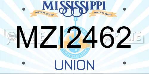 MZI2462 Mississippi License Plate