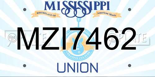 MZI7462 Mississippi License Plate