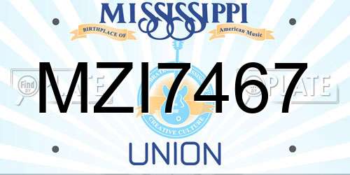 MZI7467 Mississippi License Plate