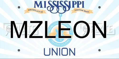 MZLEON Mississippi License Plate