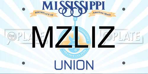 MZLIZ Mississippi License Plate