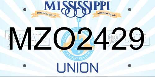 MZO2429 Mississippi License Plate
