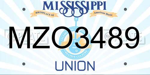 MZO3489 Mississippi License Plate