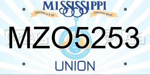 MZO5253 Mississippi License Plate