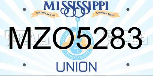 MZO5283 Mississippi License Plate