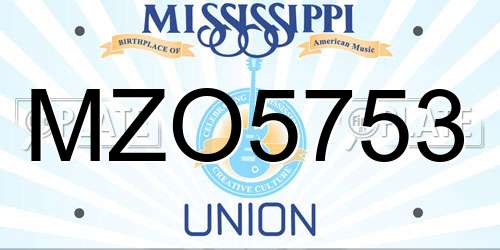 MZO5753 Mississippi License Plate