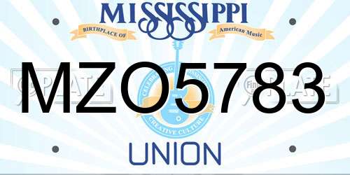 MZO5783 Mississippi License Plate