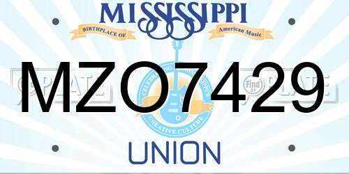 MZO7429 Mississippi License Plate