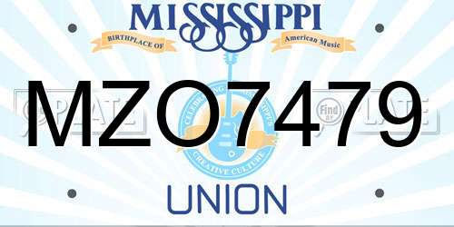 MZO7479 Mississippi License Plate
