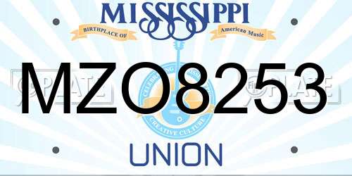 MZO8253 Mississippi License Plate