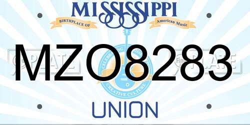MZO8283 Mississippi License Plate