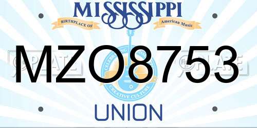 MZO8753 Mississippi License Plate