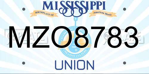 MZO8783 Mississippi License Plate