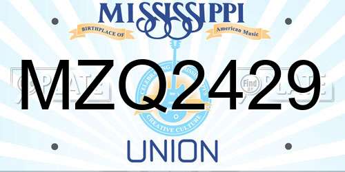 MZQ2429 Mississippi License Plate