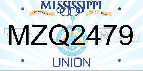 MZQ2479 Mississippi License Plate