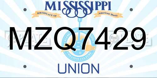 MZQ7429 Mississippi License Plate