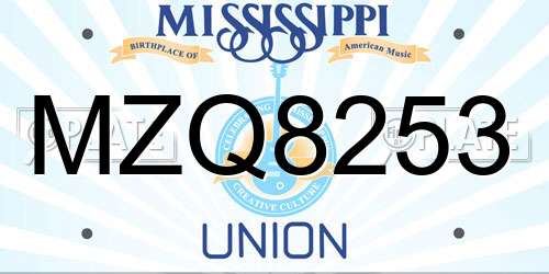 MZQ8253 Mississippi License Plate