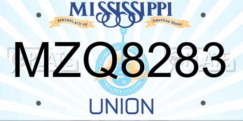 MZQ8283 Mississippi License Plate