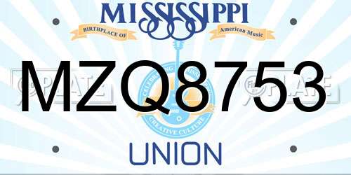 MZQ8753 Mississippi License Plate