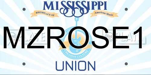 MZROSE1 Mississippi License Plate