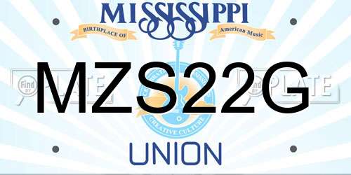 MZS22G Mississippi License Plate
