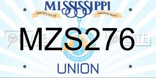MZS276 Mississippi License Plate