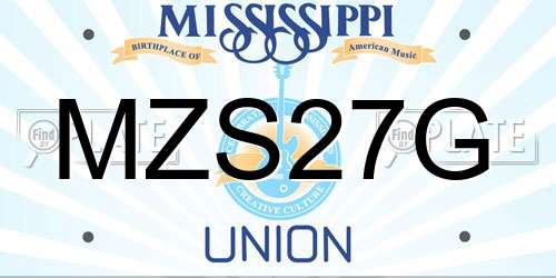 MZS27G Mississippi License Plate