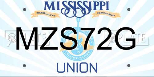 MZS72G Mississippi License Plate