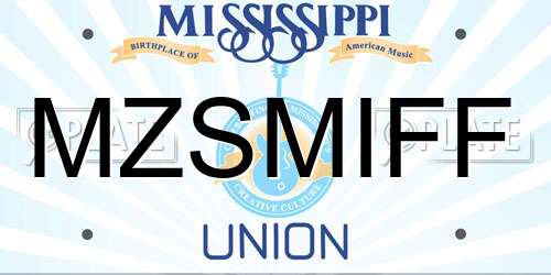 MZSMIFF Mississippi License Plate
