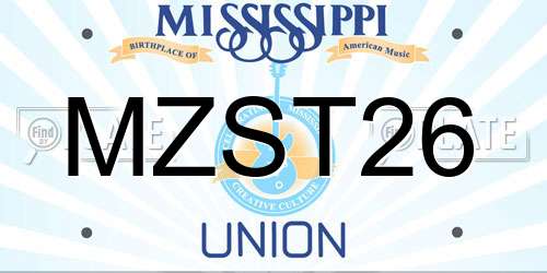 MZST26 Mississippi License Plate