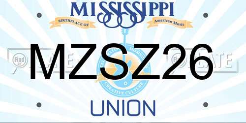 MZSZ26 Mississippi License Plate