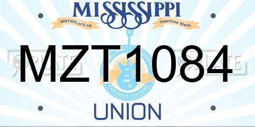 MZT1084 Mississippi License Plate