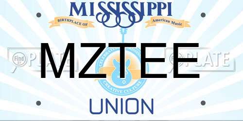MZTEE Mississippi License Plate