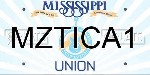 MZTICA1 Mississippi License Plate