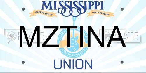 MZTINA Mississippi License Plate