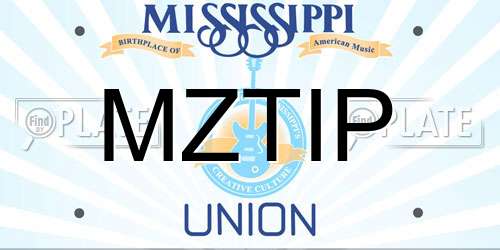 MZTIP Mississippi License Plate