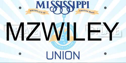 MZWILEY Mississippi License Plate