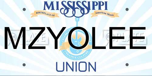 MZYOLEE Mississippi License Plate