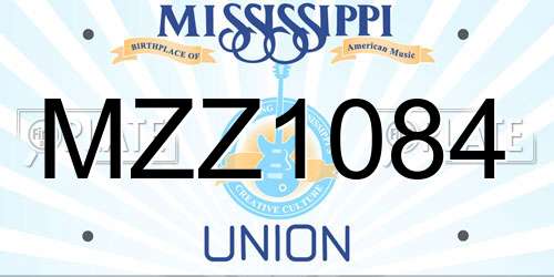 MZZ1084 Mississippi License Plate