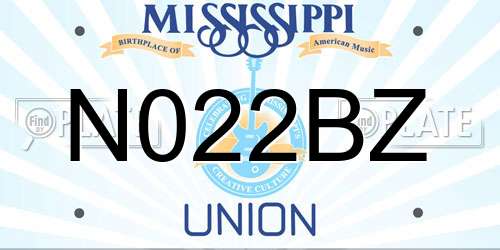 N022BZ Mississippi License Plate