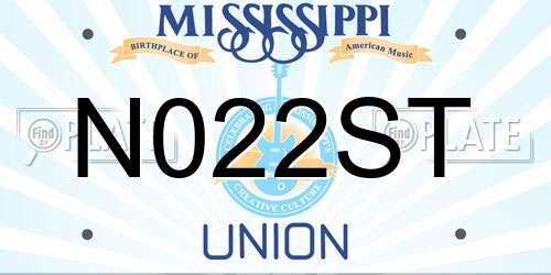 N022ST Mississippi License Plate
