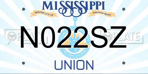 N022SZ Mississippi License Plate