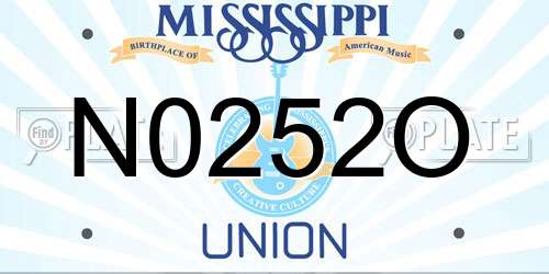 N0252O Mississippi License Plate