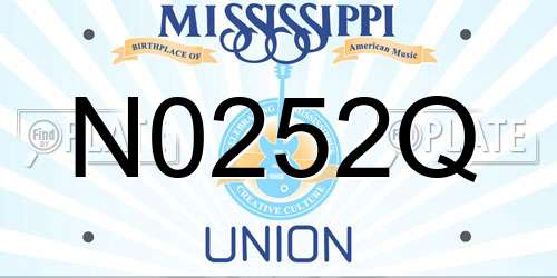 N0252Q Mississippi License Plate