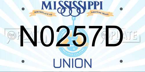 N0257D Mississippi License Plate
