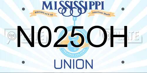 N025OH Mississippi License Plate