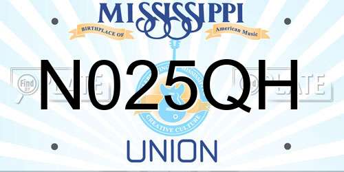 N025QH Mississippi License Plate